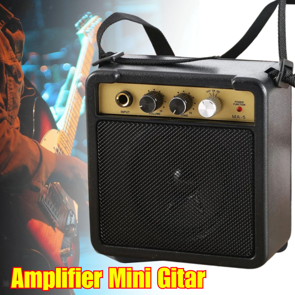 TS Speaker Amplifier Mini Gitar Elektrik 5W - MA-5 / Amplifier Gitar Listrik Akustik