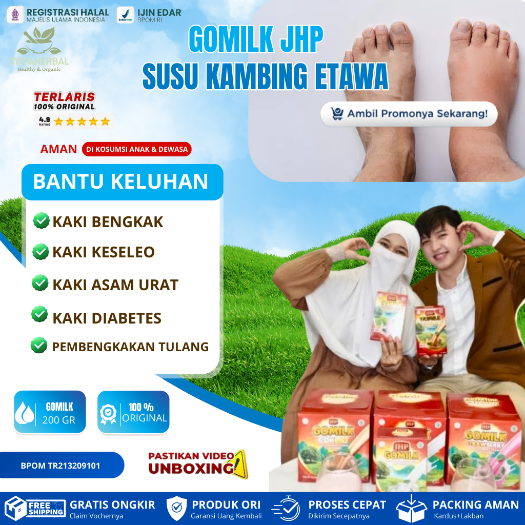 GOMILK Sachet - Susu Untuk Kaki Bengkak, Obat Kaki Bengkak Diabetes, Kaki Bengkak Asam Urat, Obat Ka
