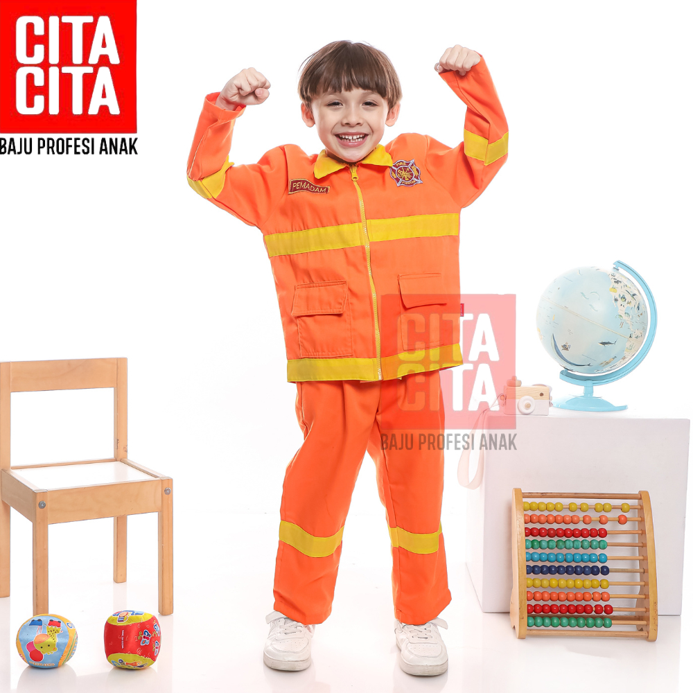CITA CITA ANAK Baju Profesi Seragam Pemadam Kebakaran Anak TK PAUD SD