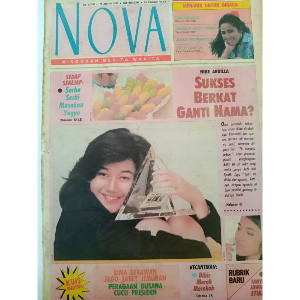 Tabloid Nova Tahun 1990 Cover Nike Ardilla & Piala BASF