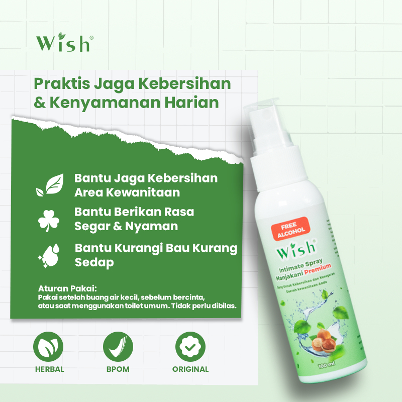 Wish Intimate Spray Manjakani Boyke - Pembersih Area Kewanitaan 100 ml
