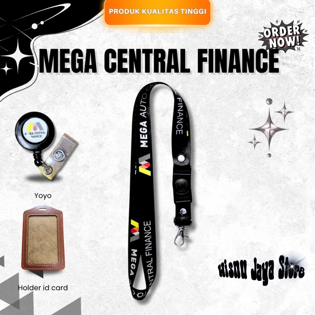 LANYARD TALI ID CARD MEGA CENTRAL FINANCE TERBARU | LANYARD MEGA CENTRAL FINANCE GROSIR TERMURAH & B