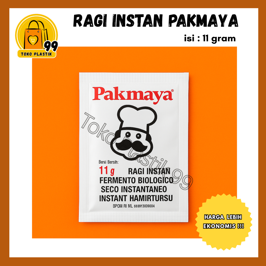 Termurah  (1 pack 4 bungkus) Ragi Instan Pakmaya 11g / Ragi Kering Instan Pakmaya / Pakmaya Ragi Ins