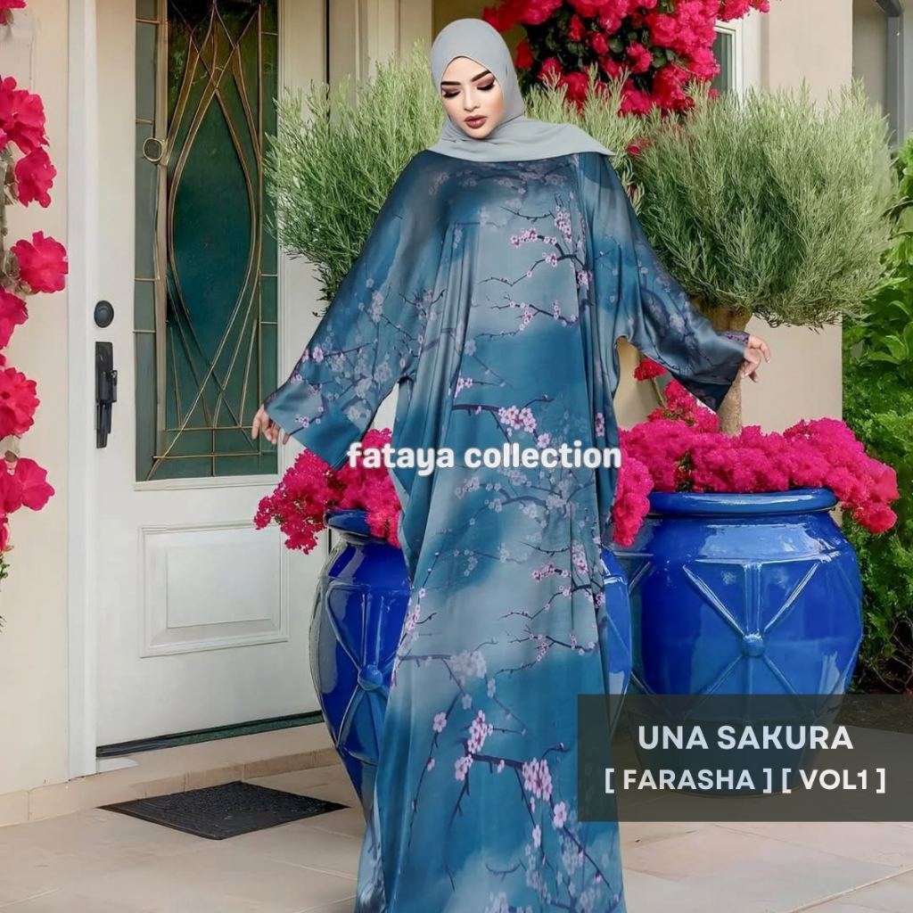Fataya Collection UNA SAKURA Abaya Farasha - Kain Silk