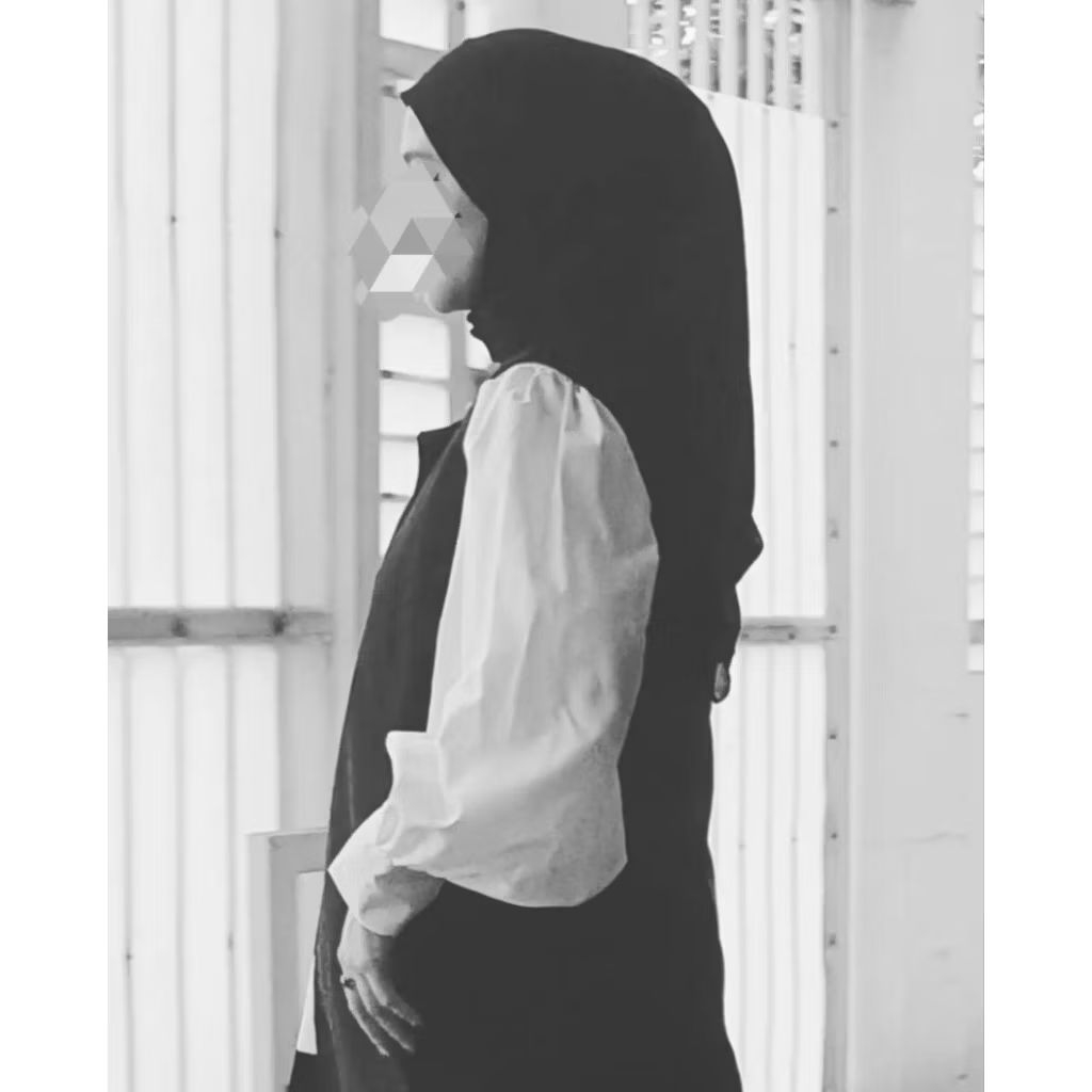 OURI Hijab malay instan segitiga tali 2 layer