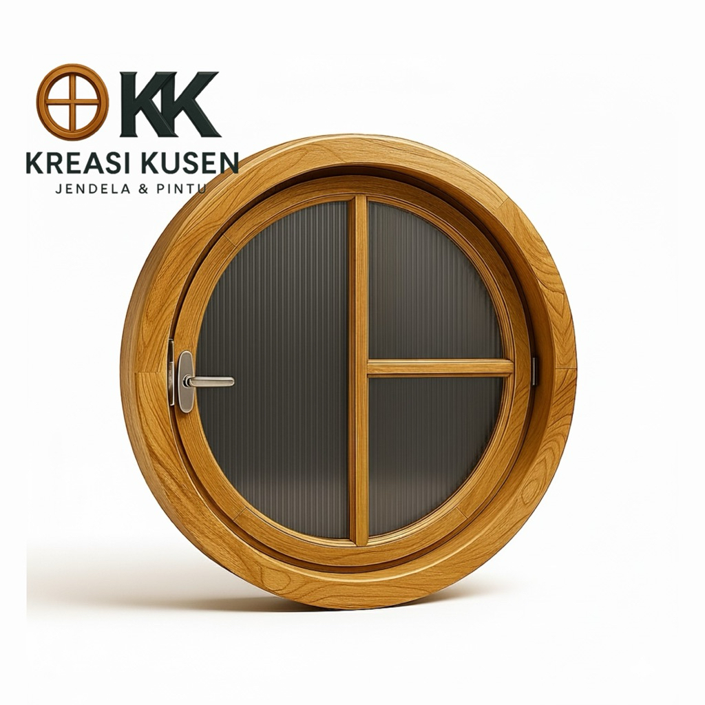 Jendela Bulat Aetestics • Kusen Jendela Bulat Bahan Kayu Jati