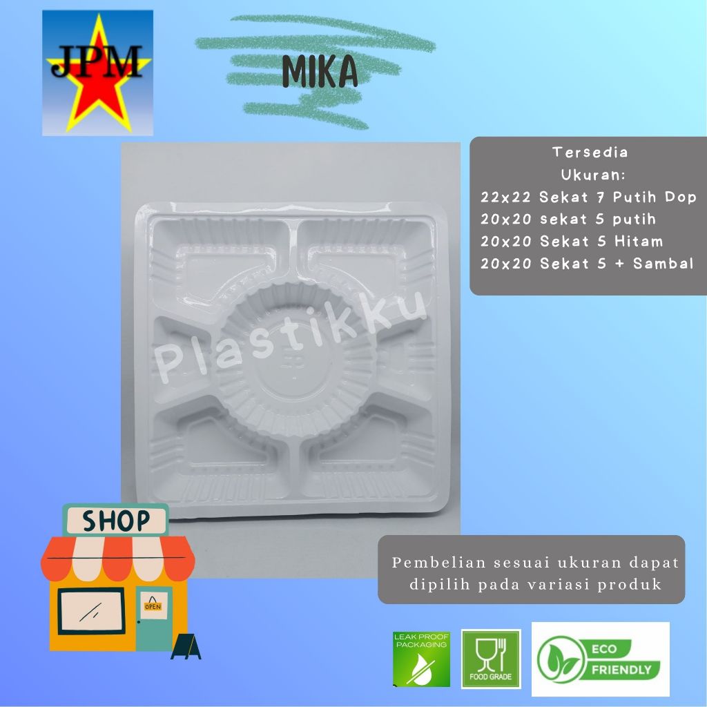 Mika Sekat Merk Eiko per 50 Pcs Sekat 7 Putih Dop 22x22 , Sekat 5 Putih 20x20 , Sekat 5 Hitam 20x20,
