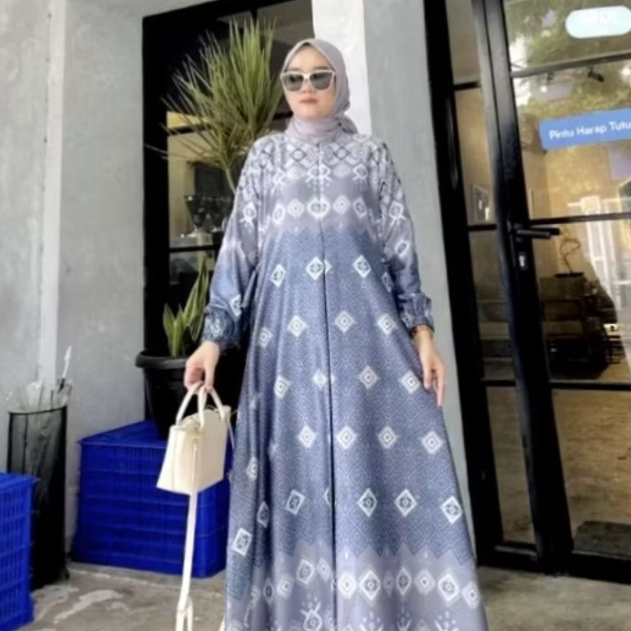 Gamis Manda Ori Motif Mewah Elegan Silk Original Premium All Size Jumbo Ready Aulia Dress