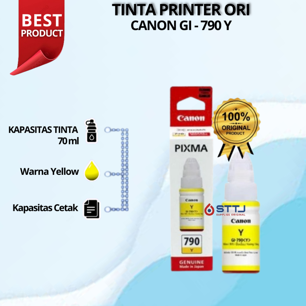 Tinta Original Canon 790 Yellow GI790Y - Tinta Canon G1010 G2010 G3010 G4010
