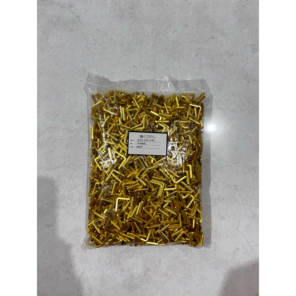 Tecnic_Capital (10 Gross / 1440 Pcs) Siku Lidi Kecil Emas Logamax/ Siku Sudut Buku / Siku Buku