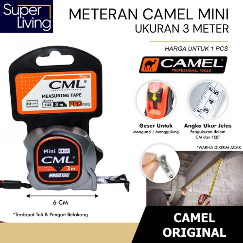 Meteran Camel Mini Ukuran 3 Meter Measuring Tape CML ABS 3M
