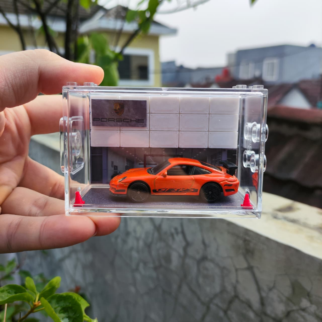 DIORAMA DIECAST PORSCHE - MINI DIORAMA - DIORAMA MINI WITH ACCRYLIC - PAJANGAN DIECAST - ACRYLIK DIE