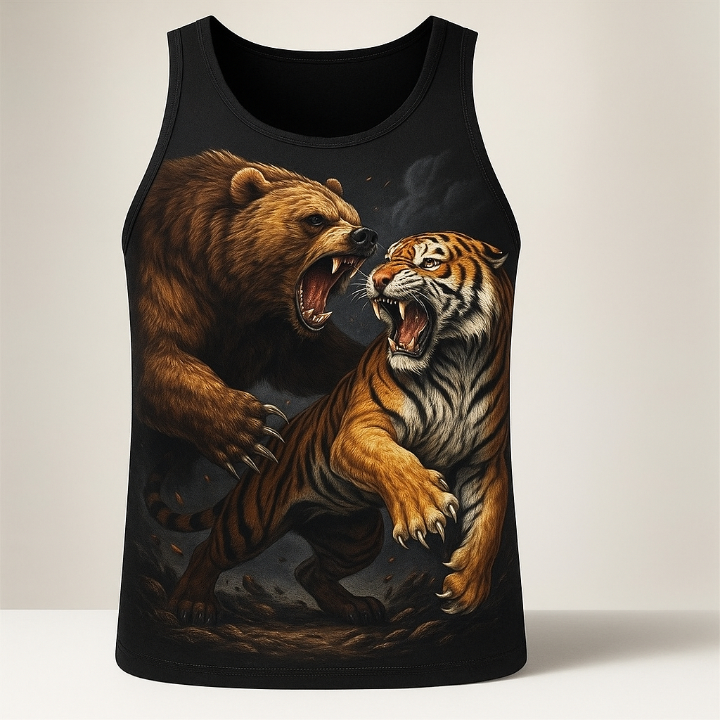 ShopAoi - Singlet Beruang Macan Lekbong Koas Tanpa Lengan