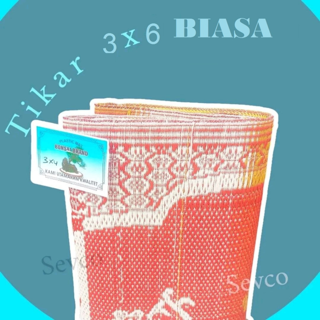 Karpet Tikar Plastik Anyam 3x6 BIASA Bonsai/ Tikar Lantai Jadul Bagus Tebal 3 Lipat