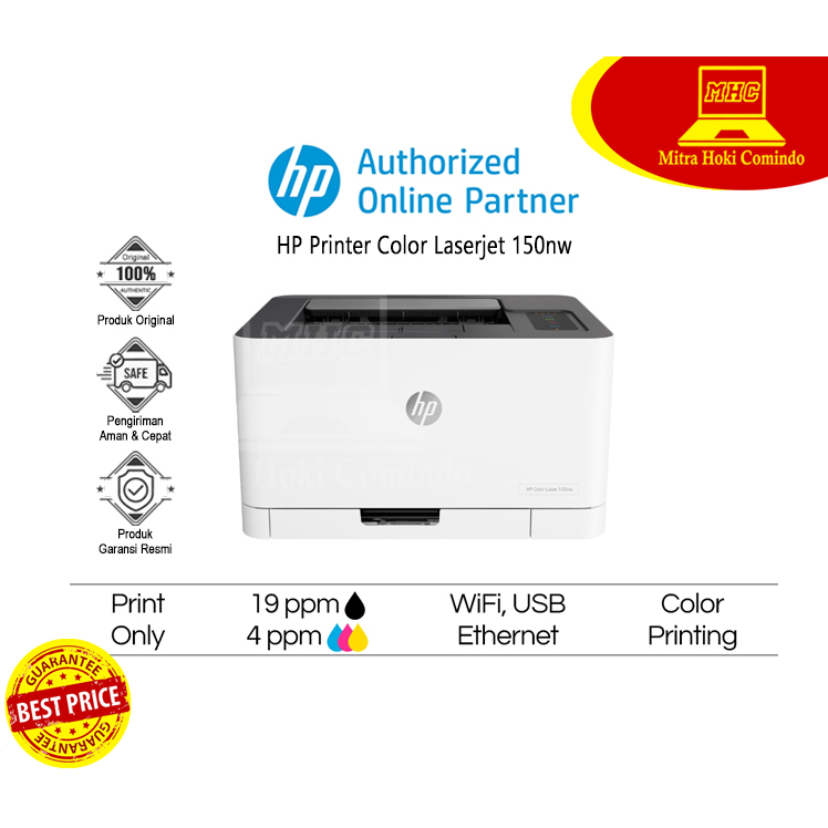 Printer HP Color Laser 150nw HP Laserjet 150 nw Printer Laser 150-nw Warna Original