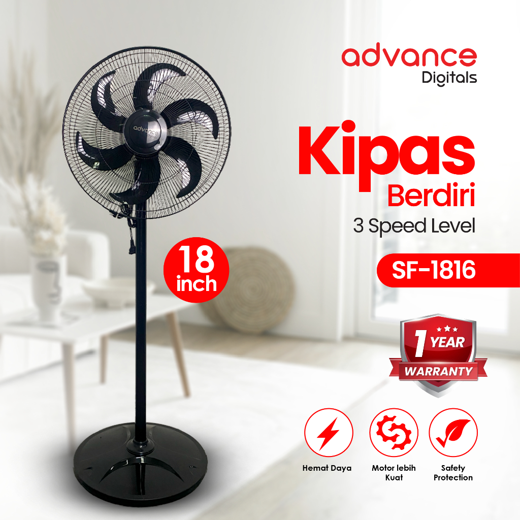 KIPAS ANGIN BERDIRI ADVANCE SF-1816 // STAND FAN ADVANCE SF-1640 ANGIN KENCANG // KIPAS BERDIRI 5