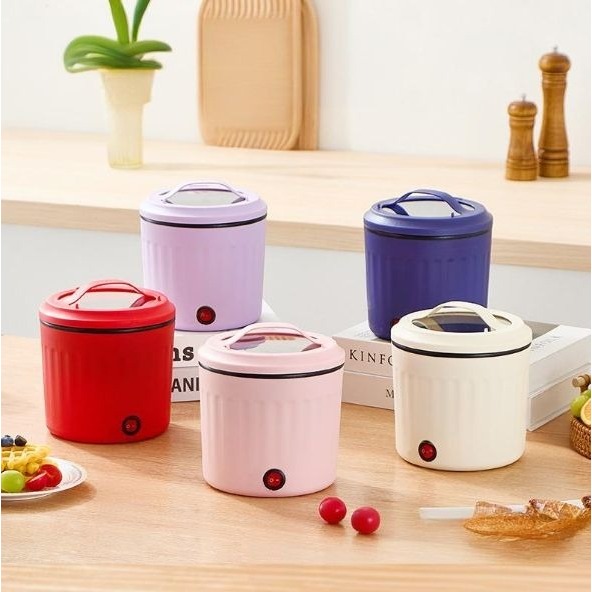 Panci Listrik Masak Mini Rice Cooker Panci Elektrik Low Watt Portable Anti Lengket Bisa Penanak Nasi