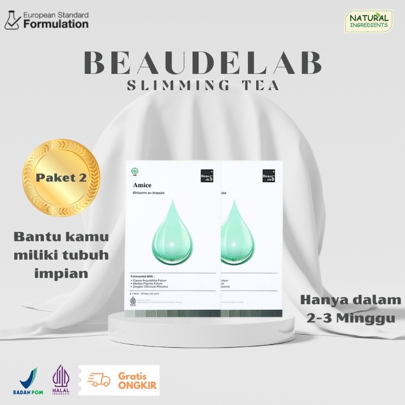 BEAUDELAB Detox Tea Paket hemat 2 | Teh Pelangsing Herbal Aman BPOM & HALAL