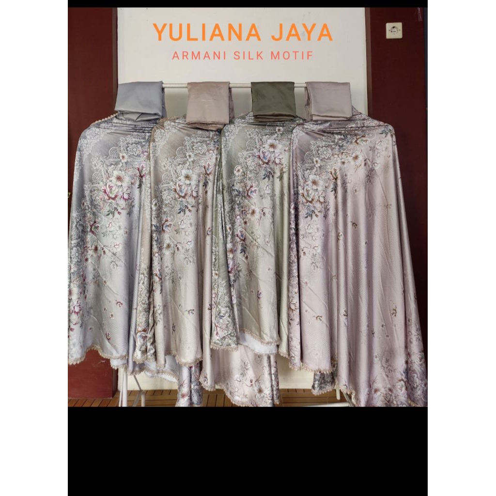 mukena silky armany pakai resleting