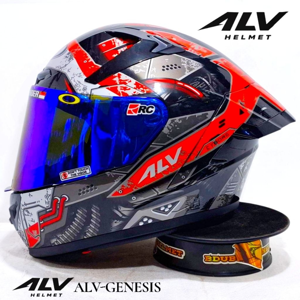 Helm ALV Genesis cybrog red paket ganteng Spoiler 3D Original ALV