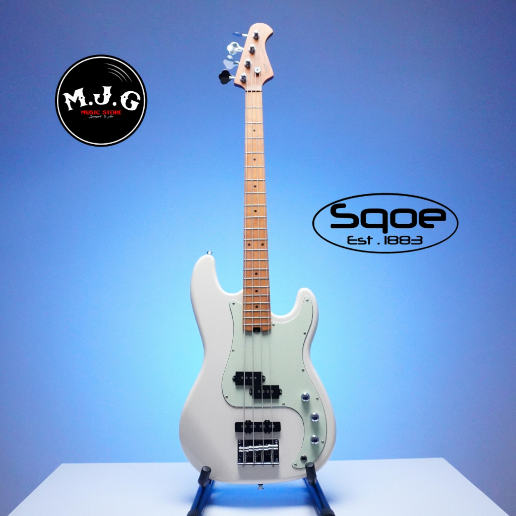 Bass elektrik Sqoe by spain SPJ600 PJ style vintage white 4 string
