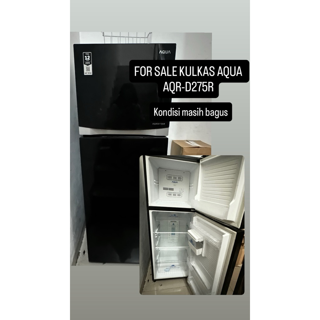 KULKAS AQUA INVERTER AQR-D275R second