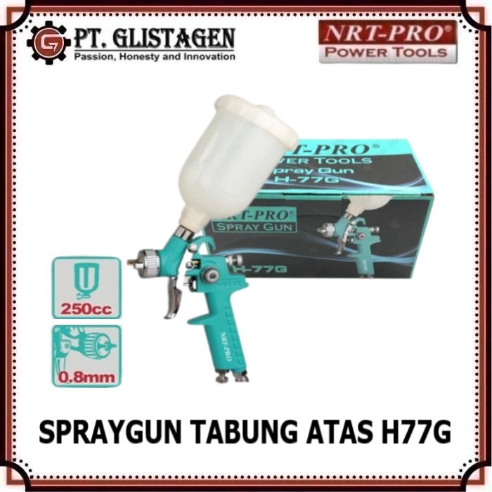 NRT PRO H77G Spray Gun Tabung Atas 250cc 0.8mm Spet Alat Semprot Cat Kompresor Angin Low Pressure HV