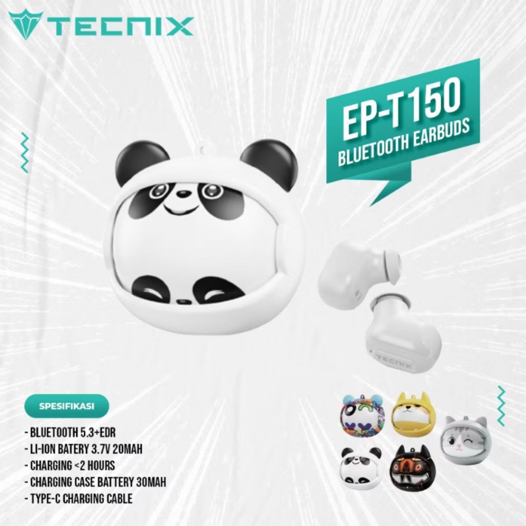 TECNIX EP-T150 TWS BLUETOOTH EARBUDS || TWS LUCU || EARBUDS KARAKTER