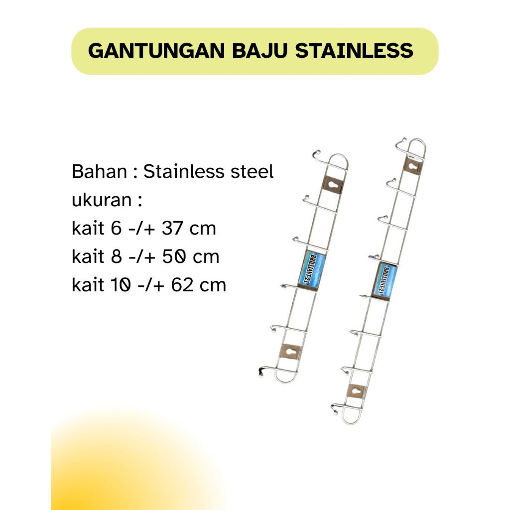 KAPSTOK GANTUNGAN BAJU FULL STAINLESS / KAPSTOK FULL STAINLESS MURAH