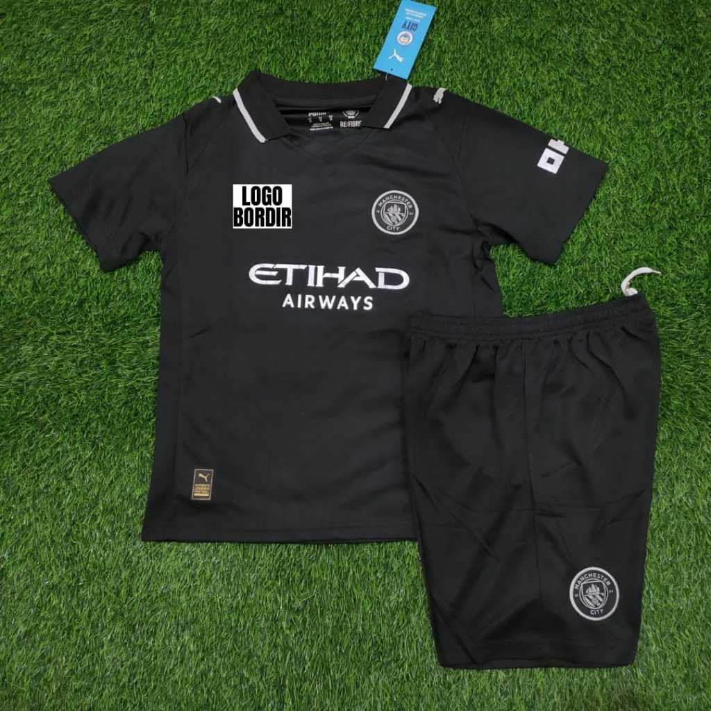 Jersey Kids CITYY Away Hitam 2025 2026 Grade Ori Baju Sepak Bola Anak Usia 3 4 5 6 7 8 9 10 11 12 13