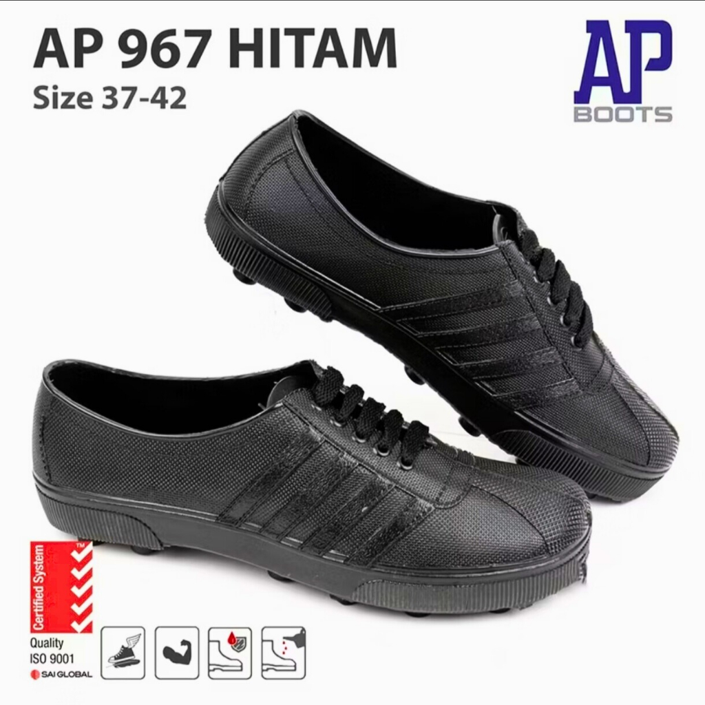 Sepatu Ap Boots Ap 967 Hitam / Sepatu bola Hitam PUL