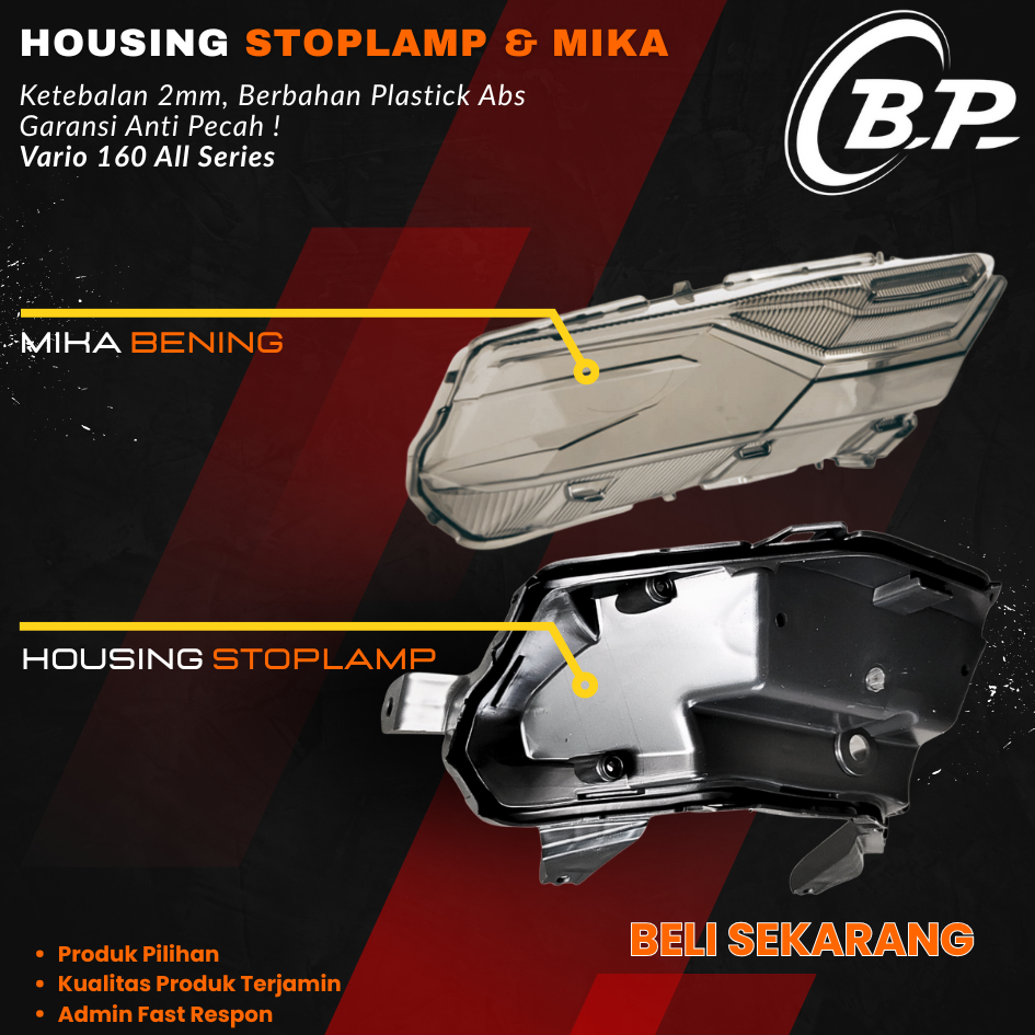 HOUSING+MIKA STOPLAMP VARIO 160 BAHAN DUDUKAN COSTUM STOPLAMP VARIO 160 RETROFIT STOPLAMP VARIO 160