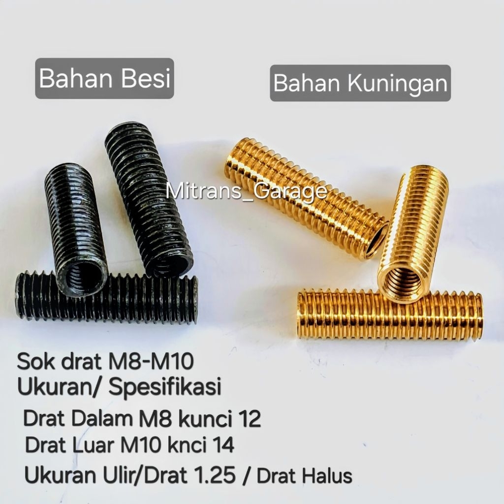 Sok Drat Kuningan M8-M10/ Baut kunci 12-Baut kunci 14