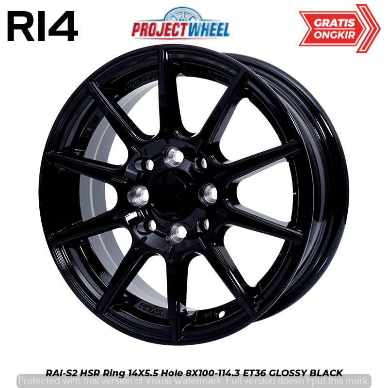 VELG RING 14 AYLA BRIO AGYA SIGRA JAZZ HSR RAI S2 BLACK RING 14
