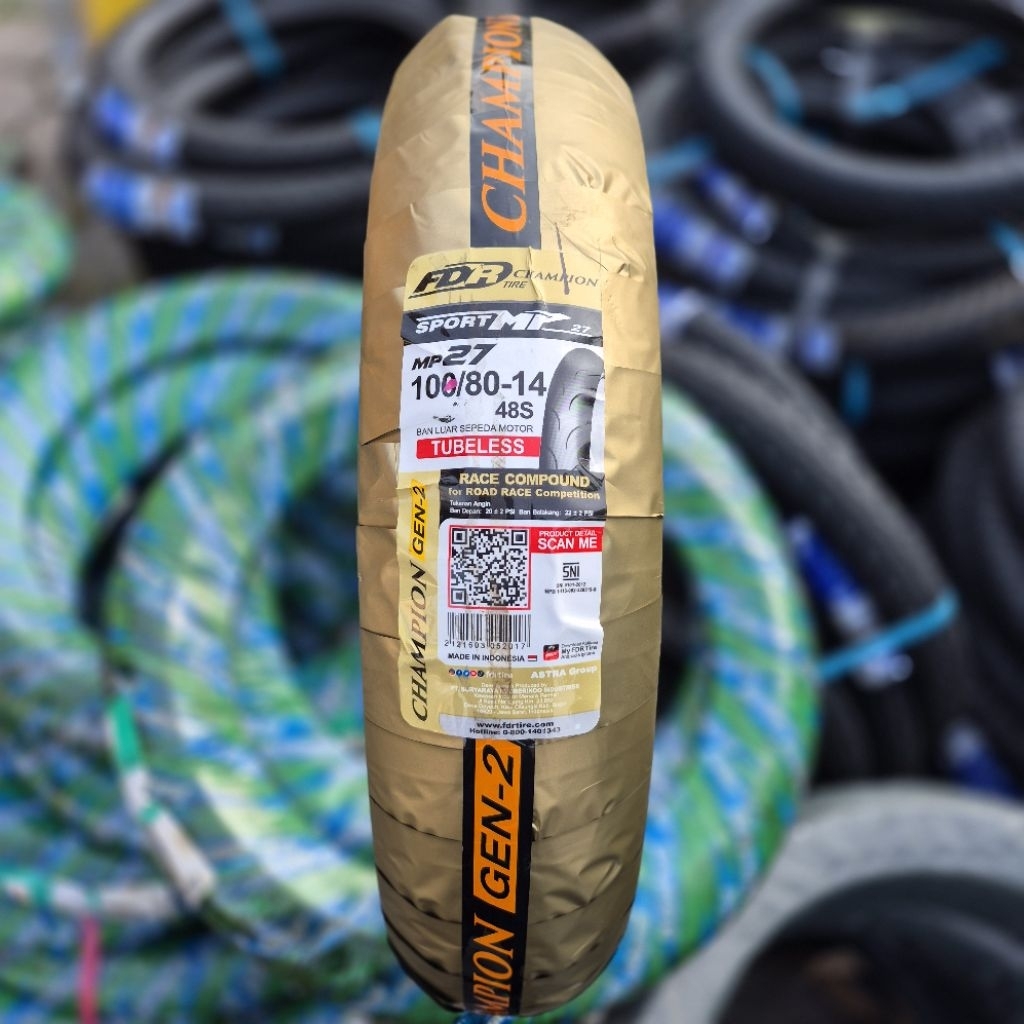 BAN MOTOR FDR MP27 100/80-14 TERBARU