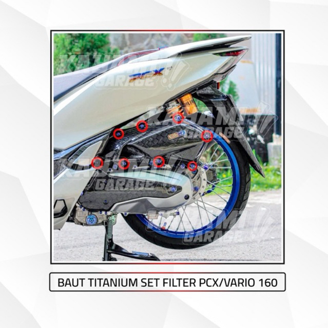 Baut Titanium set Filter pcx/vario 160