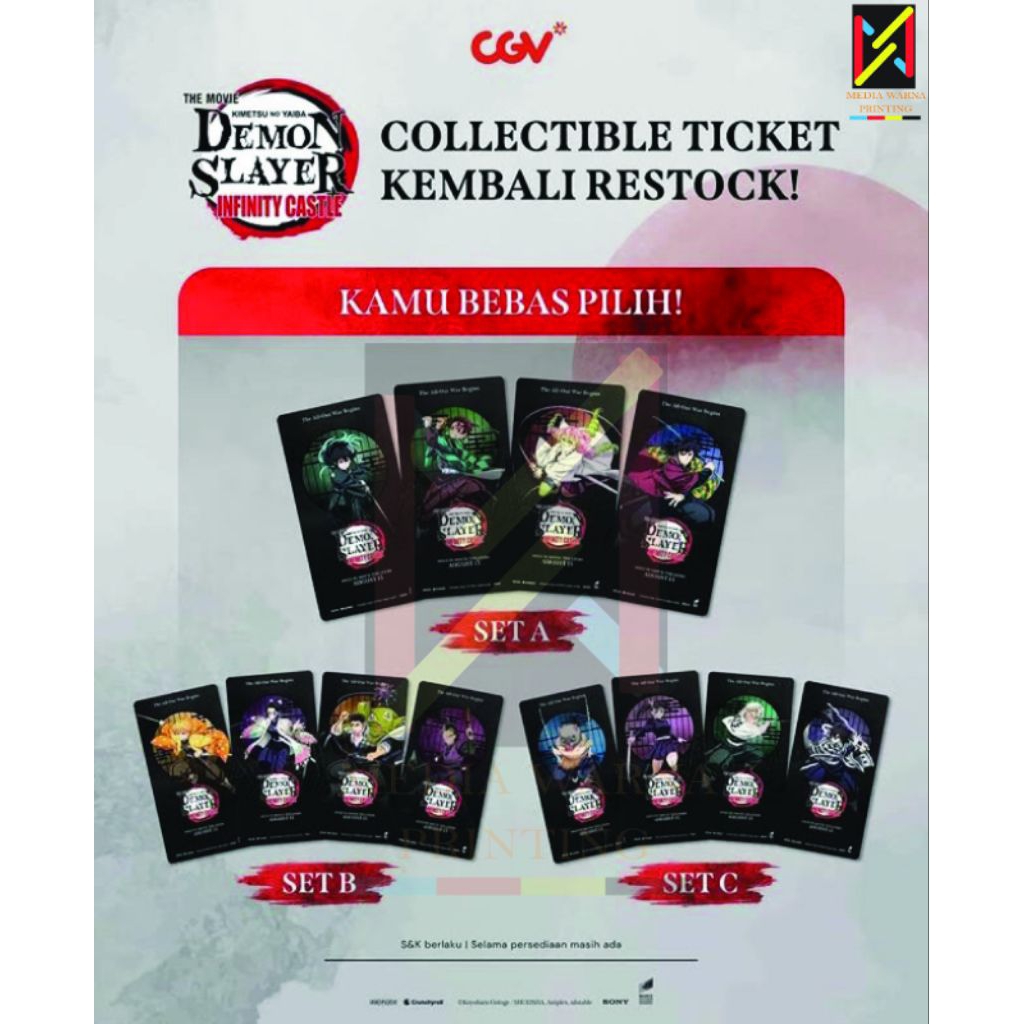 Limited Edition Collectible Tiket ( CT )CGV Demon Slayer: Kmetsu no Yaiba - Infinity Castle Original