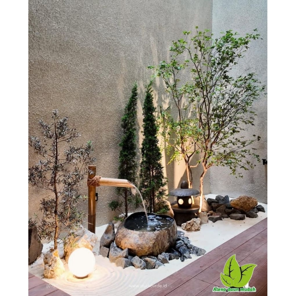 taman kering minimalis/taman air mancur minimalis