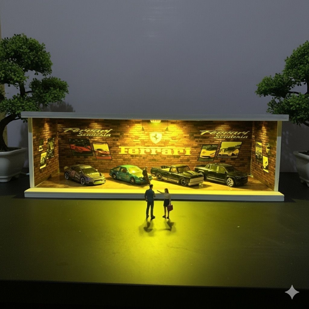 Diorama hotwheels Ferrari skala 1:64/Ferrari/diorama Ferrari/diorama diecast/hotwheels/diorama hotwh