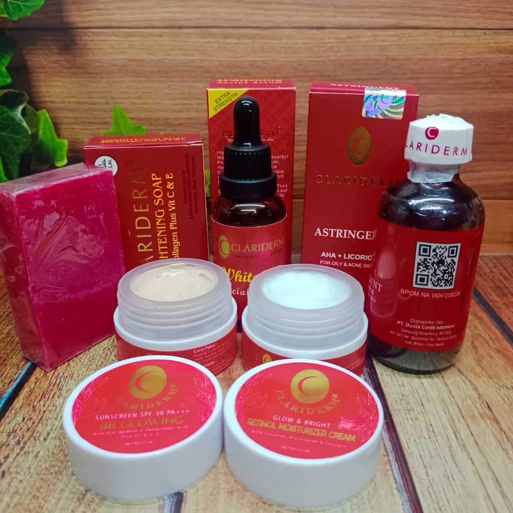 Clariderm 5in1 Paketan Krim BB Serum  || Clariderm Paketan Krim,Sabun Batang, BB Cream, Retinol, Ser