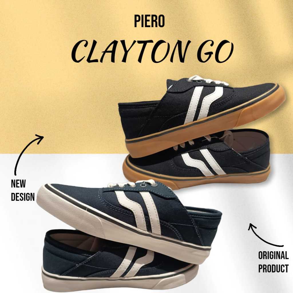 Sepatu Sneaker PIERO Pria Wanita CLAYTON GO Desain Casual & Trendy