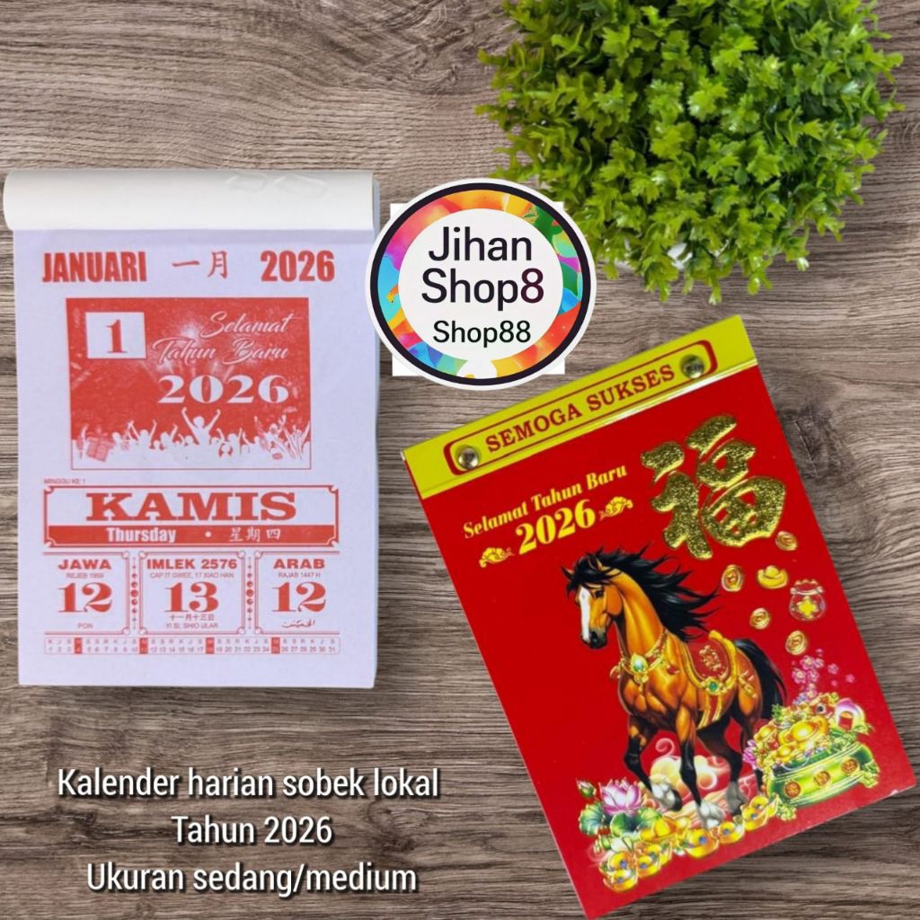 Kalender Harian Sobek lokal sedang 2026 tanggalan harian sobek lokal 2026
