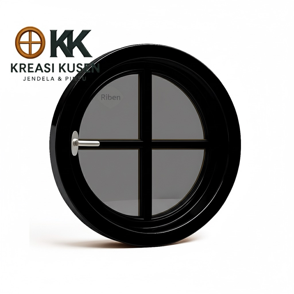 Jendela Bulat Aetestics • Kusen Jendela Bulat Bahan Kayu Jati