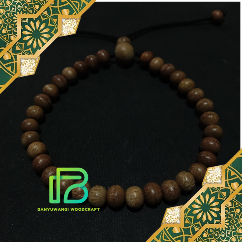 Gelang Bidara Arab Original 5mm 33butir Kayu Sidr Tua Banyuwangi Woodcraft