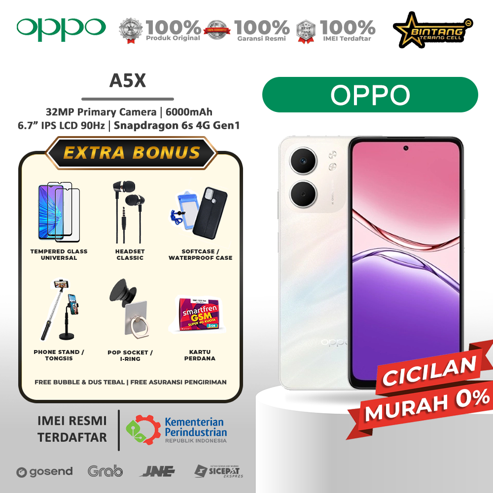 Oppo A5x A5X ram 6/128gb 4/128Gb 4/64gb A6x ram 8/128gb Garansi Resmi