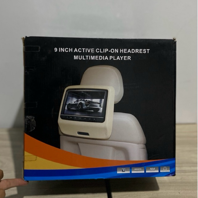 tv clip on atau head rest monitor ukuran 9" universal