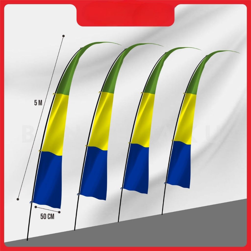 bendera umbul-umbul layur warna warni isi 20pcs