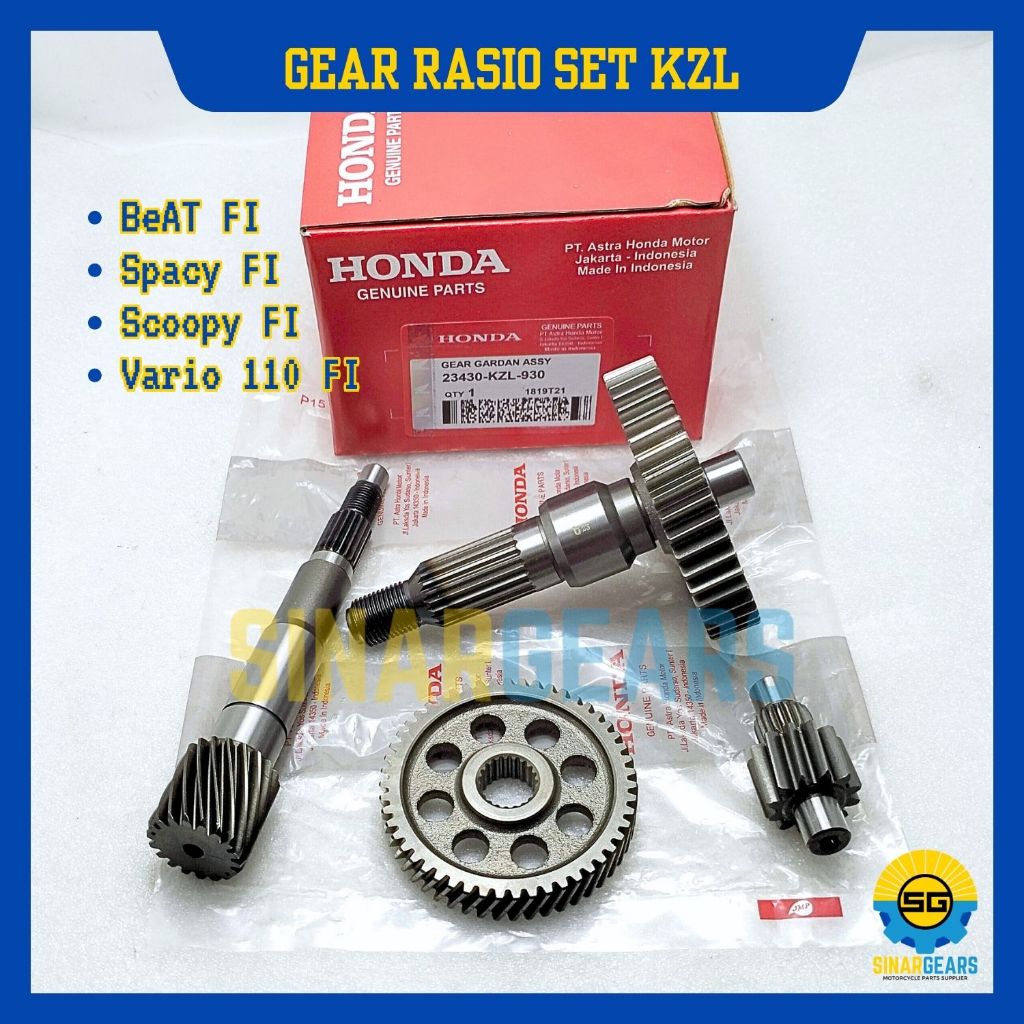 Gear Rasio Set Original Honda KZL Gigi Rasio Beat FI Scoopy Spacy Vario 110 FI Gearbox Gardan Ori AH