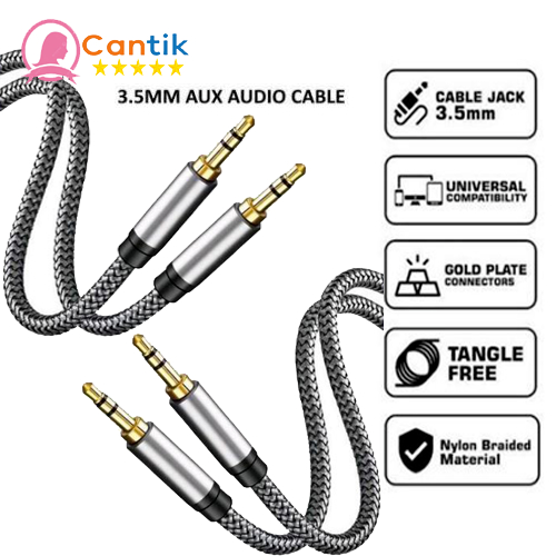 Kabel Audio AUX 3.5mm – Kabel Jack Stereo untuk HP, Speaker, Mobil, Headset