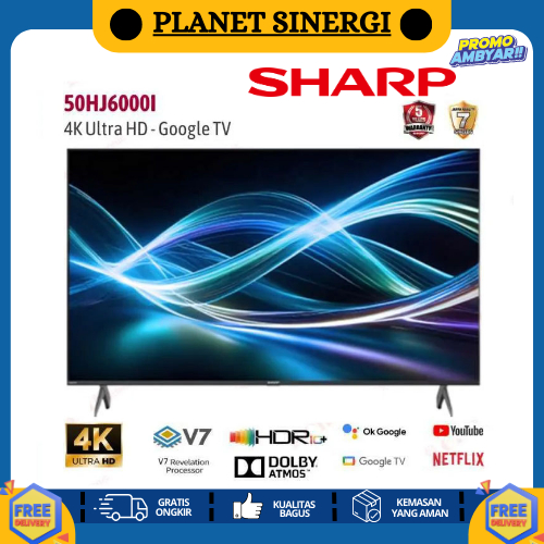 TV SHARP 50 Inch LED 50HJ6000I (4K UHD – Google TV) GARANSI RESMI